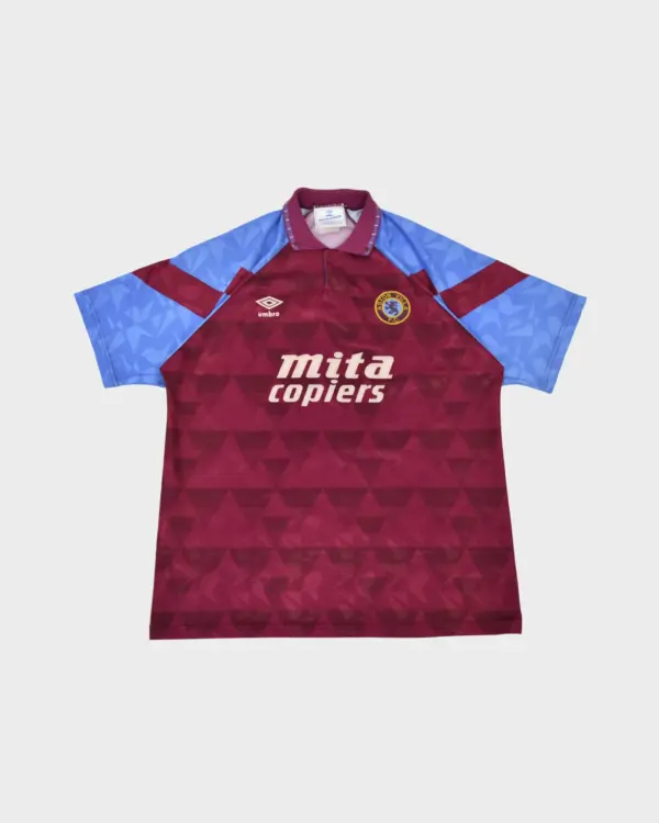 Camisola da Aston Villa de casa 1990-92 (l)