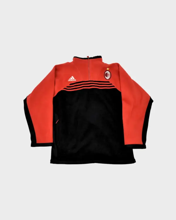 1998-00 AC Milan Adidas camisola com fecho de 1/4 (m)