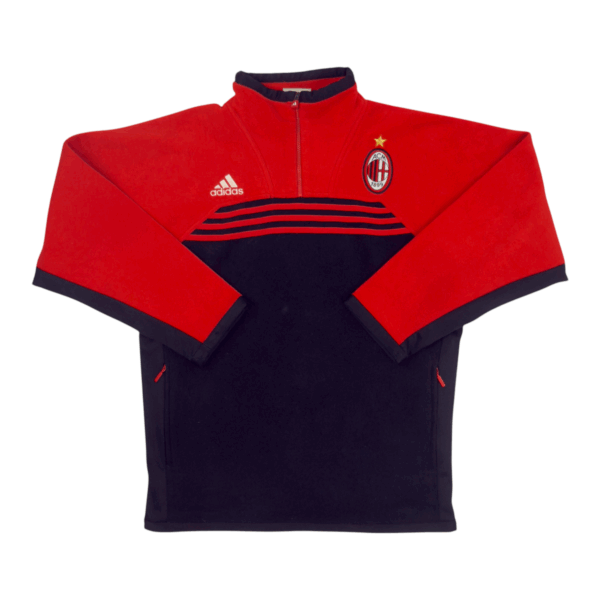 1998-00 AC Milan Adidas Camisola com Fecho de 1/4 (M)