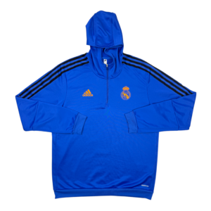 2021-2022 Real Madrid Adidas Hooded 1/4 Zip Drill Top (L)